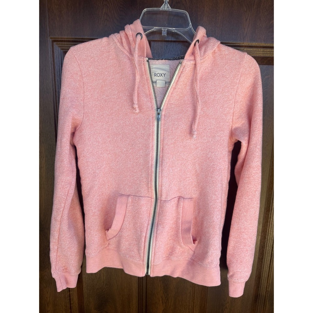 ROXY Juniors Girls Juniors' Full Zip-Up Blush Pink Beach & Surf Hoodie XS‎